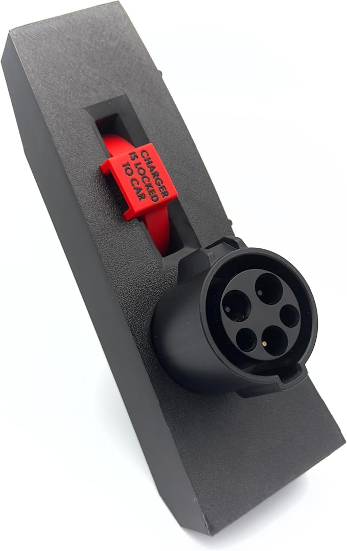 Door Dock for Tesla/J1772 Adapter for Model Y and Charger Locking Ring Bundle 2023-2025 (Red)