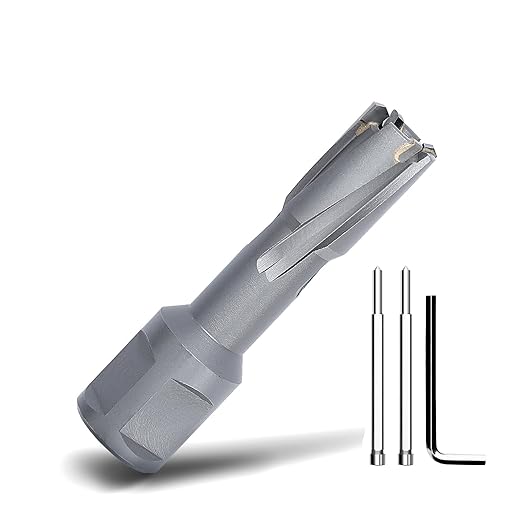 1/2" x 1-3/8" Annular Cutter with Weldon Shank,Carbide Tip Annular Drill Bit for Stainless Steel, Iron (1-3/8" Depth, 1/2" Diameter)