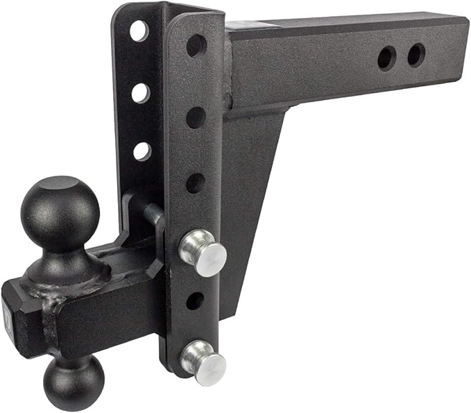 BulletProof Hitches - 2.5" Adjustable Extreme Duty Trailer Hitch (36,000lb. Rating) - 6" Drop/Rise with 2" and 2 5/16" Dual Ball - Powder Coat, Solid Steel, Corrosion-Resistant