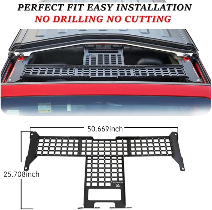 Molle Panel Roof Rack Fit Jeep Wrangler JL JLU JT Gladiator 2018-2023 Easy Installation
