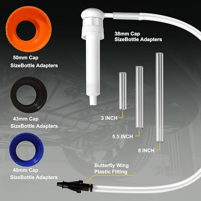 30cc Hand Oil Transfer Pump Fluid Pump for Gallon Bottles and Wide-Mouth Quart Bottles - Transfers Gear Oil, Transmission Fluid, Differential Fluid, and Antifreeze