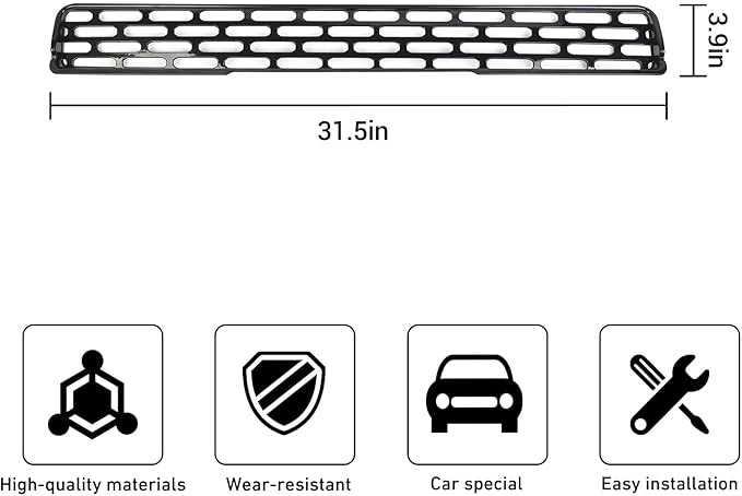 Linskip Mesh Grille Insert Compatible with Ford Bronco Sport 2021 2022 2023 2024, Front Grille Guard Cover for Bronco Sport Exterior Accessories(Gloss Black)