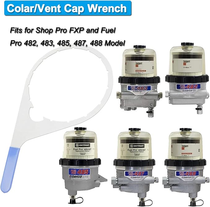 8" Fuel Filter Collar/Vent Cap Wrench for 482017 Compatible with Fuel Pro 482 483 485 487 488 & Shop Pro FXPInner with 8 inch Inner Diameter