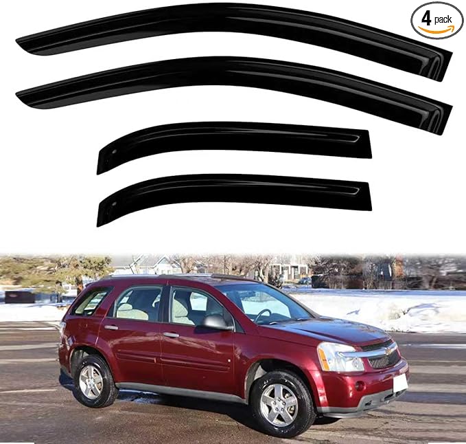 Window Visors Rain Guards for Chevy Equinox 2008-2009, Pontiac Torrent 2006-2009, Premium Acrylic, 4-Piece Set