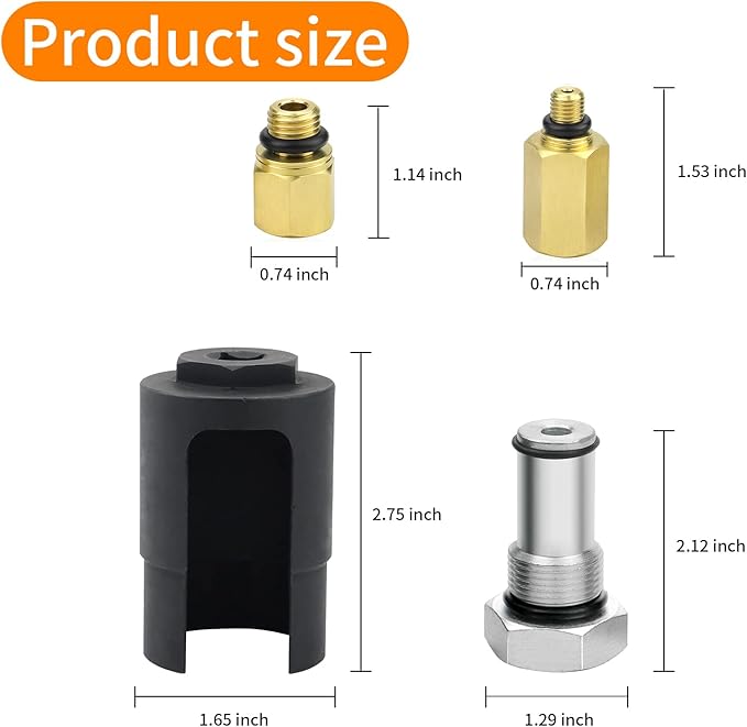 Mekar 6.0 IPR Valve Socket and Oil Rail Adapters Kits and 6.0 High Pressure Oil Pump IPR Valve Air Test Fitting Tool with Seal Kit Compatible with 6.0L Powerstroke Diesel Engine