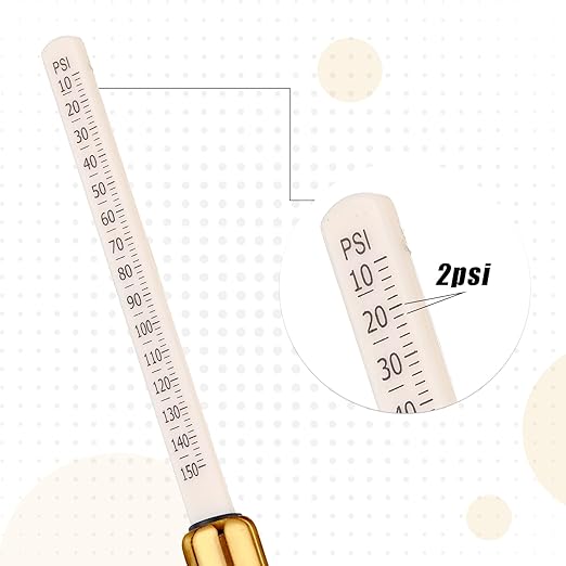 Tallew 20 Pack Dual Head Tire Pressure Gauge Heavy Duty Air Pressure Tire Gauge for Auto Truck Car RV Van Gage Range 10-150PSI, 1-10Bar (Gold)