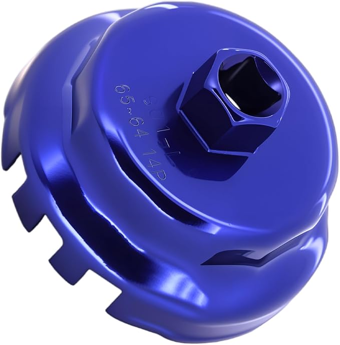 A ABIGAIL Heavy Duty Oil Filter Wrench for Toyota Oil Filter Tool Oil Filter Cap Wrench Removal Tool 64mm 1/2" Drive for Lexus, Camry, 4 Runner, Tundra 2.5-5.7L Engine