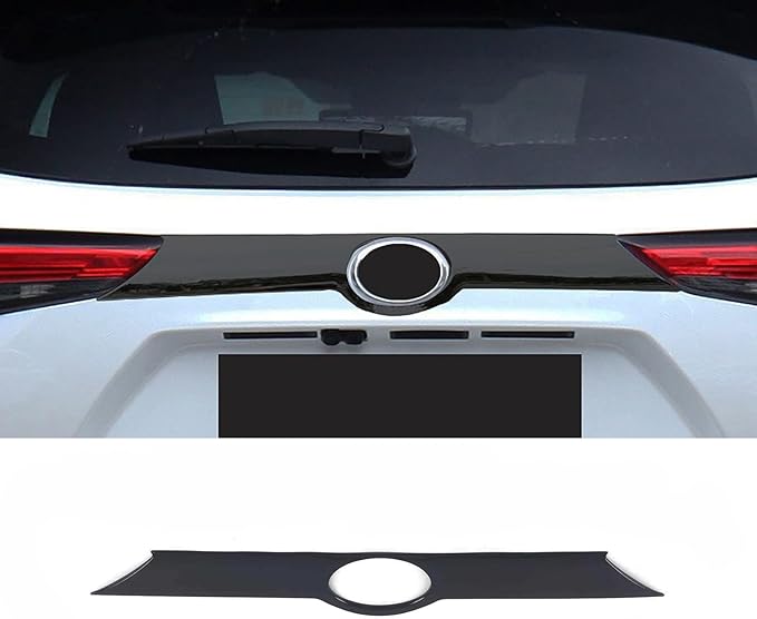 Car Accessories Tail Gate Grille Decoration Protector Guard Plate Fit For Toyota Highlander 2021 2022 2023 2024 2025 Rear Exterior Trunk Streamer Cover Trim (Black) ABS 1 PC