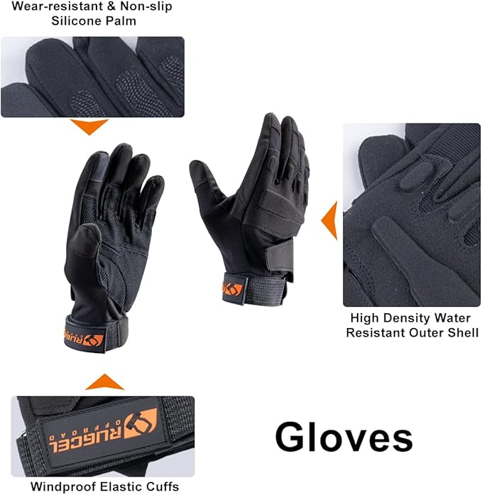 RUGCEL Kinetic Recovery Rope Tow Rope - 34000 lbs Strength, 1" x 30ft, with Heavy-Duty Gloves, Soft Shackle & Snatch Block - Ideal for Car, Truck, SUV, UTV, ATV & Tractor - Black Tow Straps