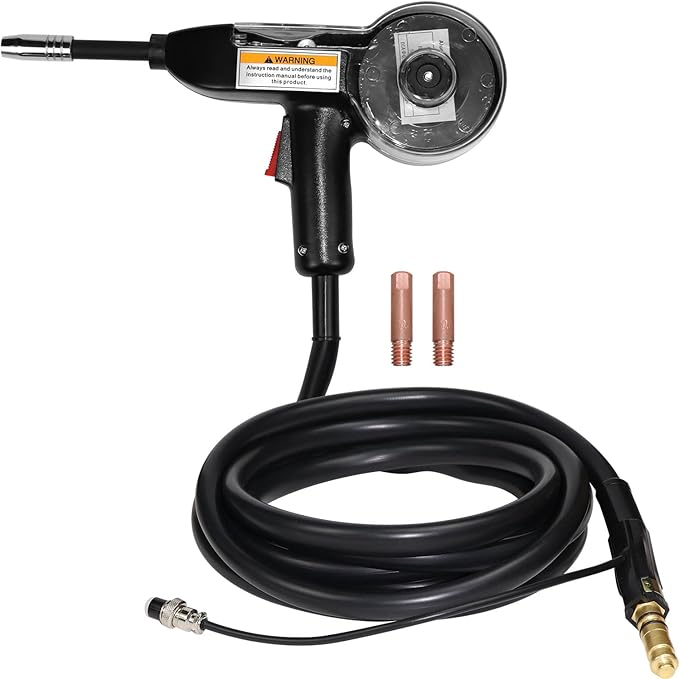 Weldpro 130A MIG Welding Gun Torch, 15 FT Cable Spool Gun Replacement for MIG210LCD, Omni 210, MIG155GD, Perfect for Aluminum Welding with 30% Duty Cycle Essential Welder Accessory