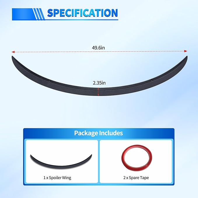 Nilight Spoiler Fit for Tesla Model 3 Highland 2024 Spoilers for Cars Rear Spoiler Wing Sporty Rear Trunk Lip Exterior Accessories No-Drill Installation ABS Carbon Fiber Pattern, Matte Black