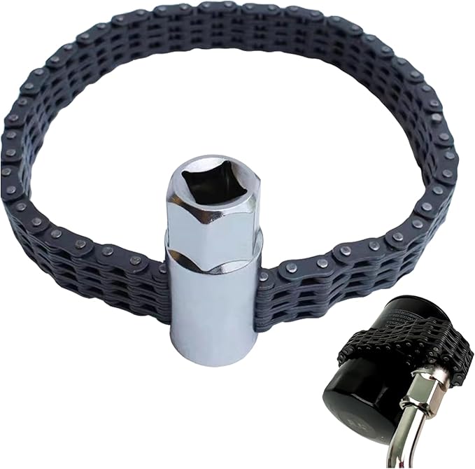 Automotive Oil Filter Chain Wrench Adjustable Oil Fuel Filter Chain Wrench Double Chain Sleeve Type Oil Filter Wrench Pipe Fittings Tools Spanner