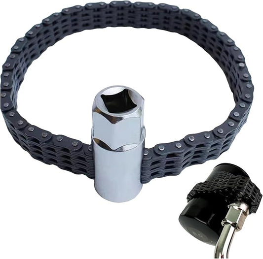 Automotive Oil Filter Chain Wrench Adjustable Oil Fuel Filter Chain Wrench Double Chain Sleeve Type Oil Filter Wrench Pipe Fittings Tools Spanner