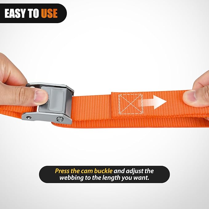 Nilight Motorcycle Tie Down Straps 1.5”×8’ Heavy Duty Cambuckle with Soft Loops Safety S-Hooks 3084Lbs Break Strength for Securing Dirtbikes ATV UTV