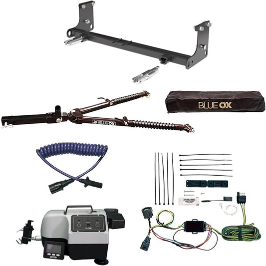 Blue Ox Ascent Tow Bar & Baseplate Combo with Electrical Cable Extension, EZ Light Wiring & Patriot Flat Tow Brake fits 2007 2018 Wrangler JK | Includes TrendsAuto Decal