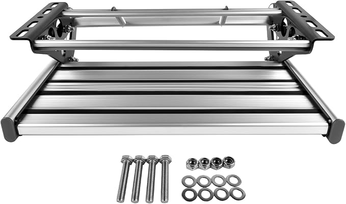 Manual RV Step Single Ladder Step Telescopic Folding RV Entry Stair Replacement for RV Camper Van Motorhome Travel Trailer