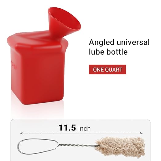 Ultra-Durable Angled Tire Lube Bucket Kit with 3 Lube Swabs for Coats Center Post Changers - 11.5" Length, 1.25 Quart Capacity