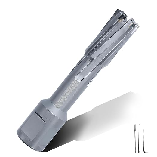 15/32" x 2" Annular Cutter with Weldon Shank,Carbide Tip Annular Drill Bit for Stainless Steel, Iron (2" Depth, 15/32" Diameter)
