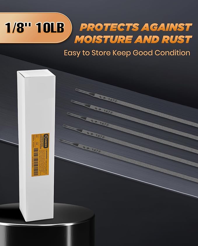 Saker E6013 Welding Rod 1/8'' 10LB Carbon Steel Stick Welding Electrodes