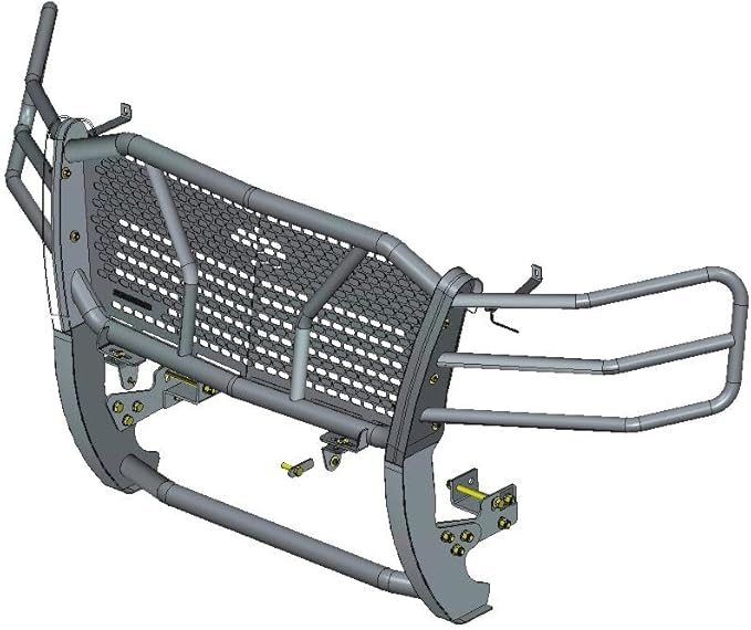 Black Horse Rugged Heavy Duty Grille Brush Bumper Guard Modular Black Compatible with 2007-2014 Chevrolet Tahoe|2007-2014 Chevrolet Suburban 1500|2007-2013 Chevrolet Avalanche-RU-CHTA07-B