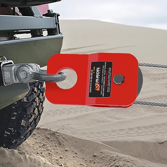 RUGCEL WINCH 4.8T Heavy Duty Recovery Winch Snatch Block,10500lb Capacity (red),Towing Pulley System for Synthetic Rope or Steel Cable