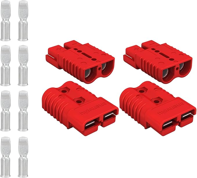 175A Connector Quick Connect Disconnect Genderless Battery Plug Connector 2 AWG for 4 Pack Red Suitable for Car Trailer Motor Winch Forklift