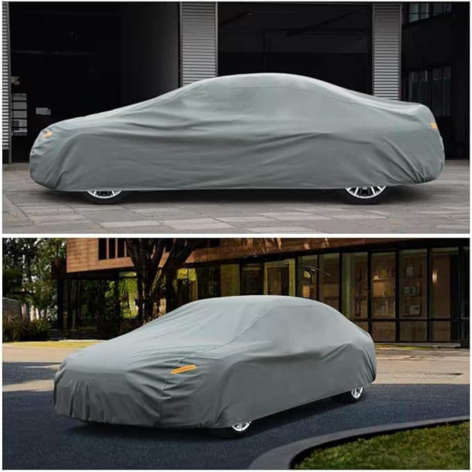 Kayme Heavy Duty Car Cover Custom Fit Nissan Versa Waterproof All Weather for Automobiles, Full Exterior Covers Sun Rain UV Protection.（Deliver About 3-10 Days）