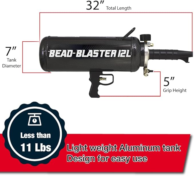 LAUCO Handheld Tire Bead Seater - Professional Automotive Tool, Carbon Fiber Bead Seater Blaster Tool with Rapid Air Release, Tire Inflator for Cars/Trucks/Commercial Vehicles(2.6-gal Tank /12 Liter)