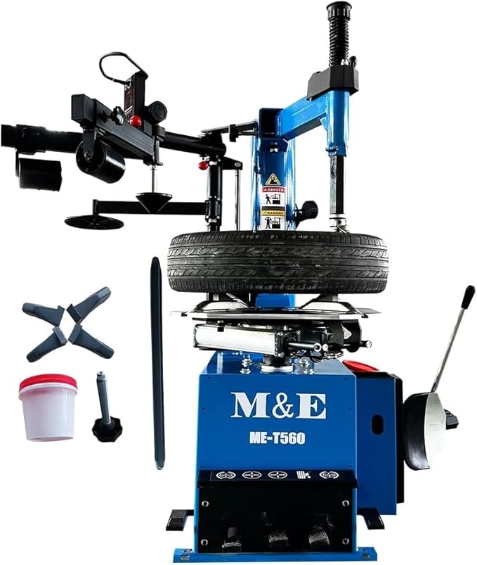 ME-T560 Tire Changer Machine with Auxiliary Arm 24" Turn Table 2.0HP Bead Blaster Tire Repair Tools (ME-T560)
