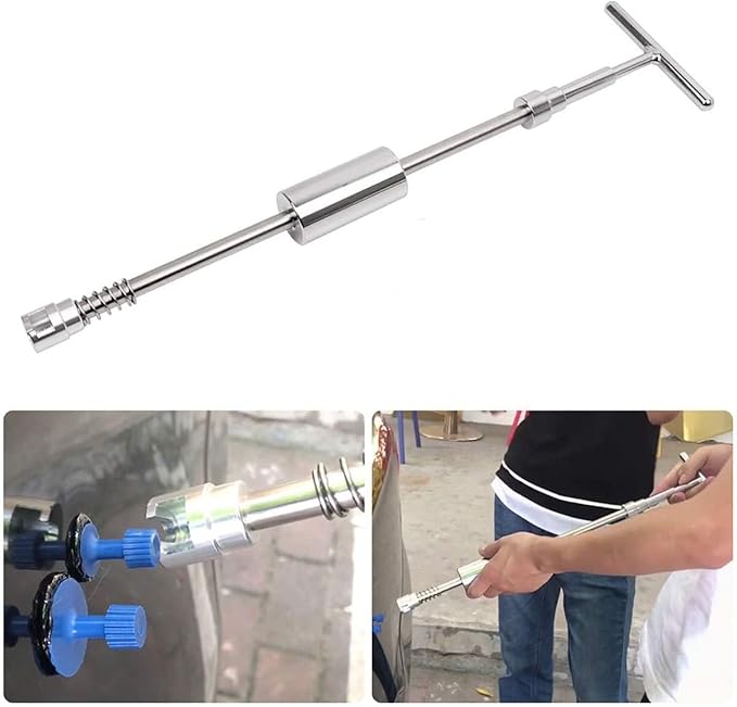 WHDZ Paintless Dent Repair Tools Adjustable T-Bar Slide Hammer with Two Use Ways for Auto Body Hail Damage Repair Dent Remover