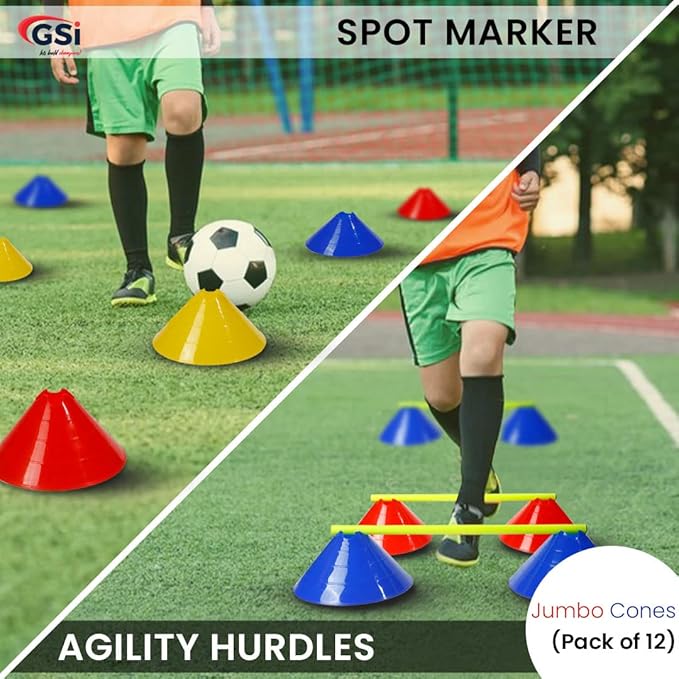 GSi Hurdle Training Cones | Multi Pack Sets | Dual Purpose Agility Cones with Holes | Ideal for Soccer, Kids, Dog, and Sports Training