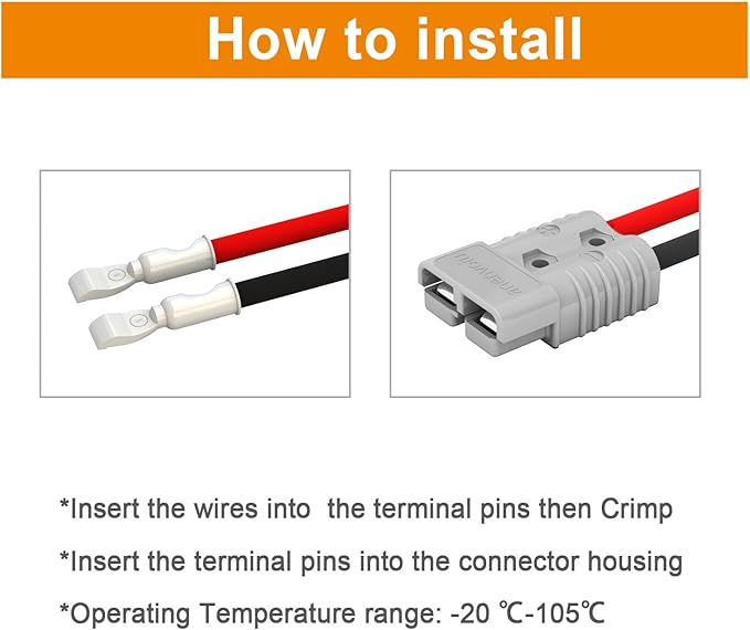 175A Connector Quick Connect Disconnect Genderless Battery Plug Connector 1/0AWG for 2 Pack Red Suitable for Car Trailer Motor Winch Forklift