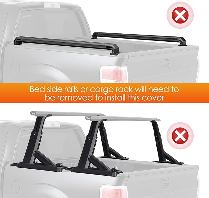 Nilight Soft Roll Up Truck Bed Cover Compatible with Ford F150 2004 2005 2006 2007 2008 2009 2010 2011 2012 2013 2014 5.5ft