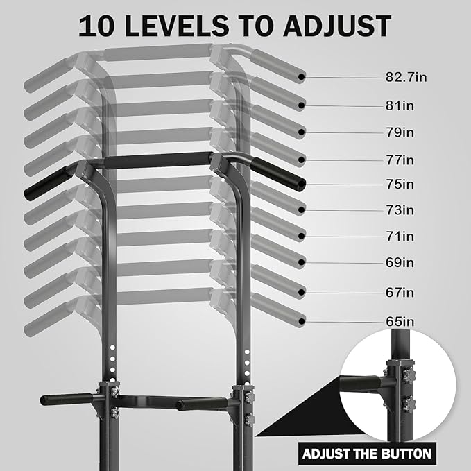 Multi-Functional Power Tower for Home Gym: Adjustable Pull Up & Dip Station with 400 LBS Capacity, Space Saving Strength Training Equipment for Men and Women