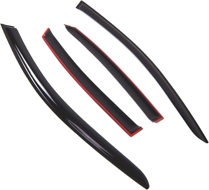 TuningPros Outside Mount Window Vent Visors Rain Guards Compatible with Nissan Altima Sedan 2013-2016 | Side Window Wind Deflectors Rain Shields | Smoke Tinted, 4 Pcs Set, DGWV-770