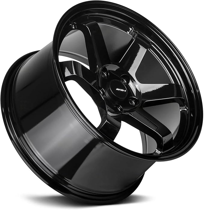 AVID.1 AV-06 Black Polished 18x9.5 Custom Wheel – Fits 5x4.5 Bolt Pattern with +38 Offset – Lightweight Performance Alloy Wheel – Aggressive Street Style & Track-Ready Car Accessories