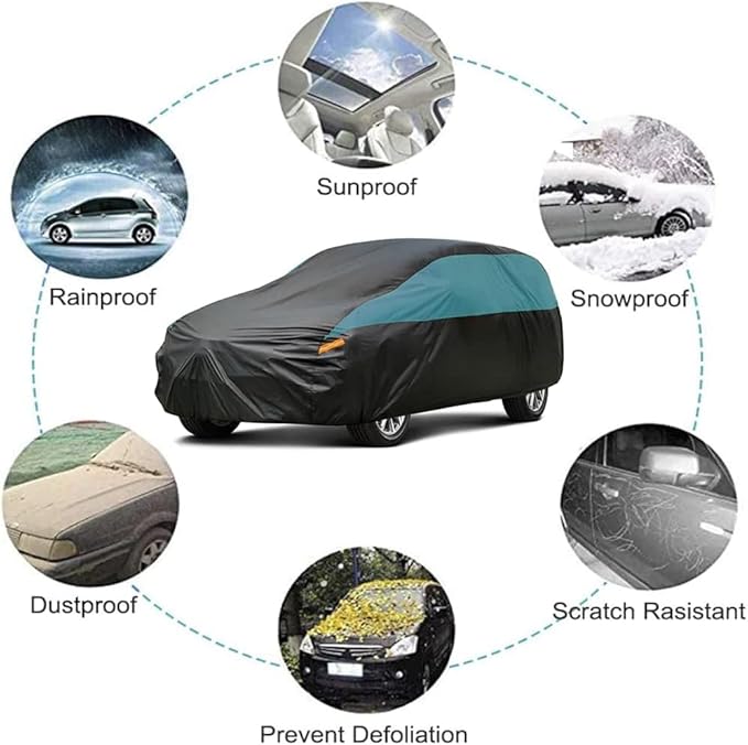 SUV Car Cover for Automobiles Waterproof All Weather, Universal Fit Subaru Outback, Buick Enclave, Chevrolet Equinox, Toyota RAV4/4Runner, Hyundai Santa Fe, Ford Edge, Volkswagen Tiguan etc.