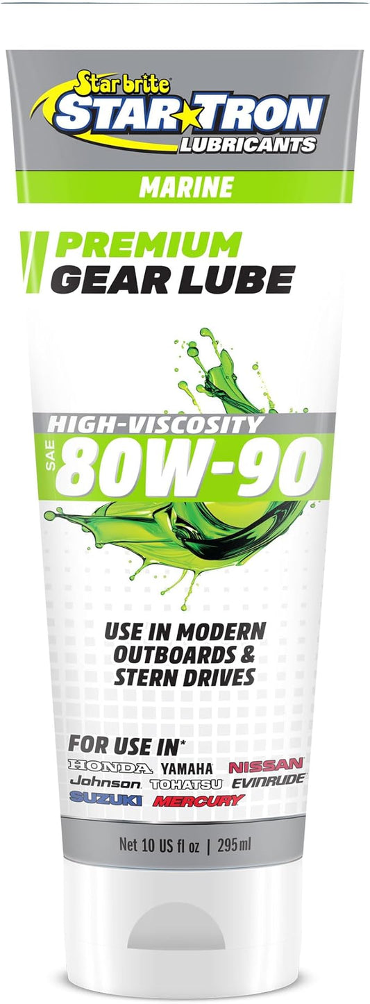 STAR BRITE Star Tron High Viscosity Lower Unit Gear Lube 80W90 - Anti-Wear, Rust & Corrosion Inhibitors, Ideal for Outboard Motors & Stern Drives - 10 OZ (027010)