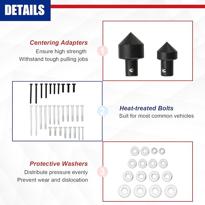 46pcs Harmonic Balancer Puller Set, Steering Wheel Flywheel Crankshaft Pulley Puller kit with Harmonic Balancers, Crankshaft Pulleys and Gears, Work on Most Cars, Pickups, SUVs