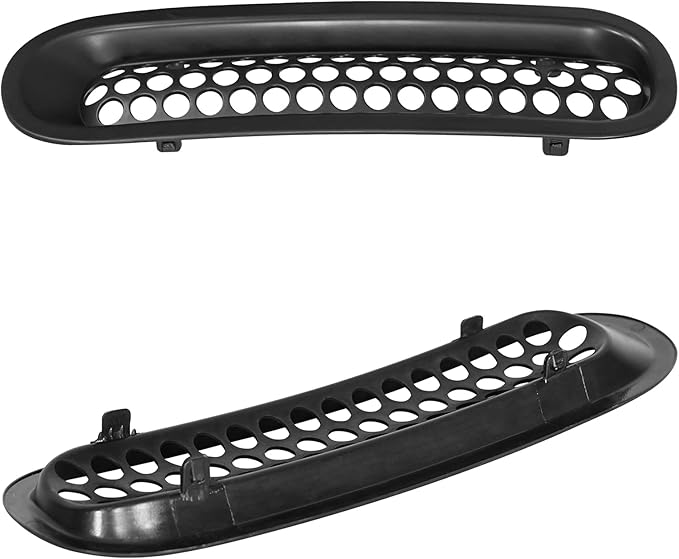 Hooke Road Matte Black Grill Inserts Front Mesh Grille Cover for 2007-2015 Jeep JK Wrangler & Unlimited Wrangler Accessories (7PCS Black + 1PCS White)