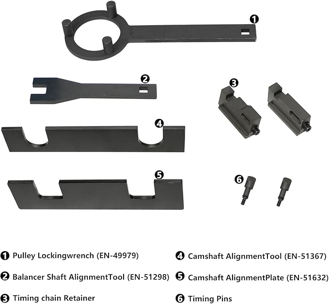 DPTOOL Engine Camshaft Timing Tool Kit Compatible with GM Opel Buick Excelle Verano Chevrolet Cruze Roewe RX5 1.5T 1.4 1.0 Engine Replace EN-51367 EN-51298 EN-51632 EN-49979