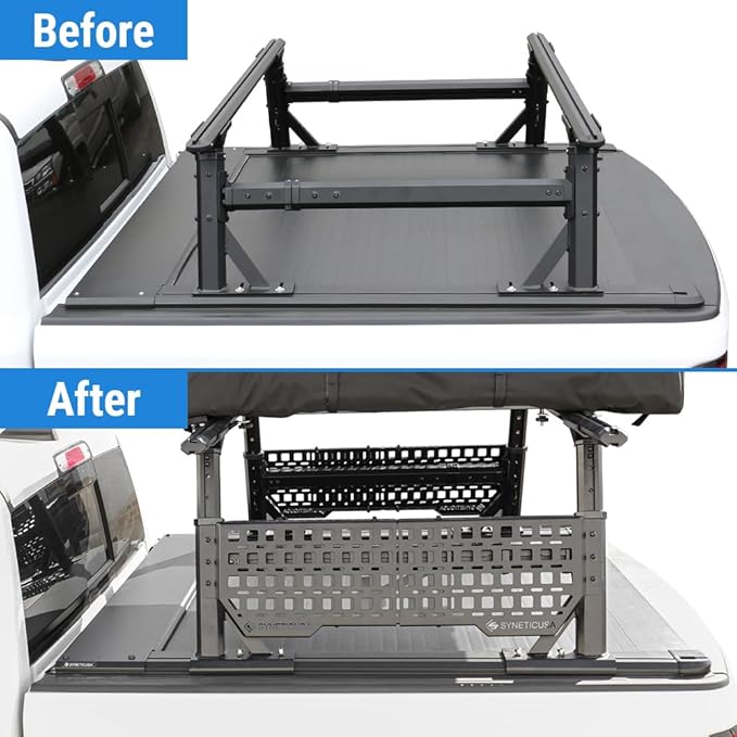 Syneticusa AR Automatic Retract Hard Tonneau Cover+R1 Rack+Side Panels Fits 2016-2026 Toyota Tacoma 5' Truck Bed Waterproof Accessories Retractable