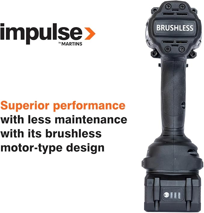 Impulse 1/2" Cordless Impact Wrench Kit with Two 21V Lithium-ion Batteries Included, Hight-torque 797 ft-lb, Charger, 3-Speed, Brushless Motor-type, Design for Heavy-duty Applications