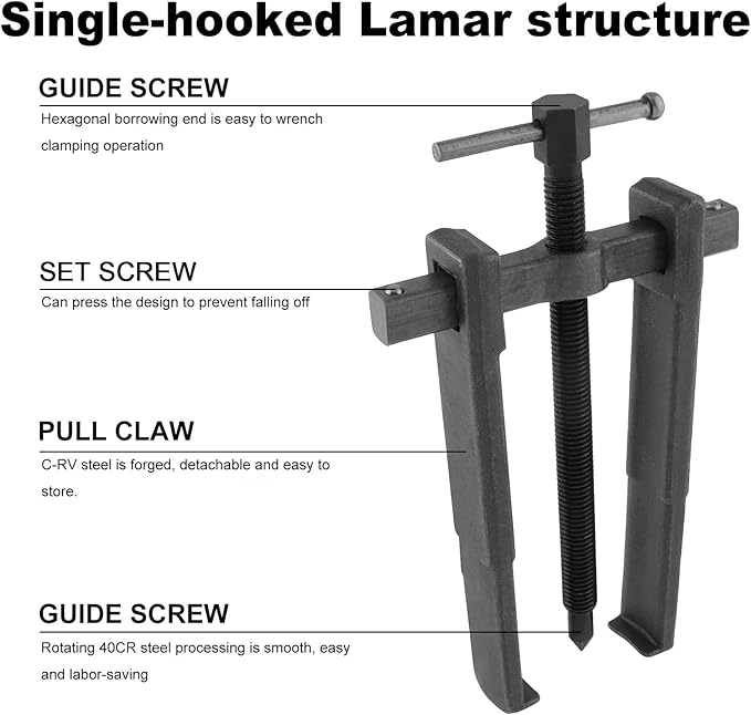 ChgImposs 4 Pcs 2 Jaw Gear Puller Set (3/4/6/8 Inch) – Heavy Duty Carbon Steel Reversible Bearing Pullers Removal Tool for Pulleys Flywheels Bearings Gears