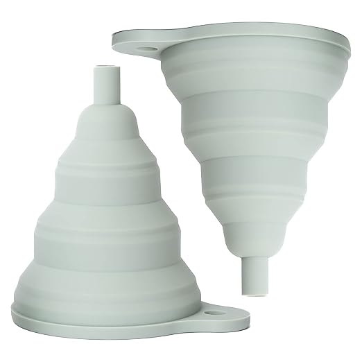 Silicone Collapsible & Coolant Funnel for Car & Oil Change with Sage Gray Matte Finish by Serro
