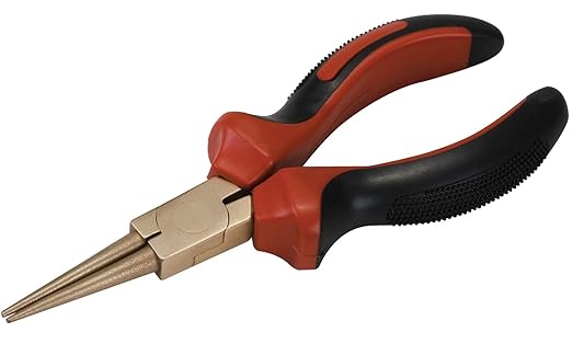 CS Unitec | Non-Sparking Pliers | Round Nose| 6 in. | TUV Certified | Aluminum Bronze | Non-Magnetic | Corrosion Resistant | EX607-6A