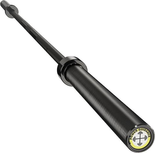 POWER GUIDANCE Olympic Barbell Solid Bar, 7ft Strength Training Bar for Weightlifting, Home Fitness, 1600-Pound Capacity