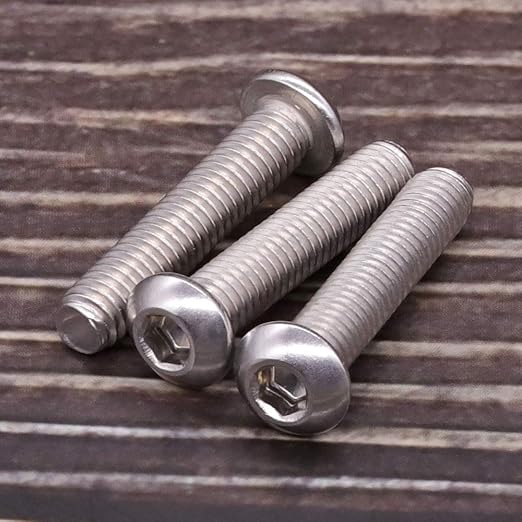 1/4-20 x 1-1/2" Button Head Socket Cap Bolts Screws, 304 Stainless Steel 18-8, Allen Hex Drive, Bright Finish, Fully Machine Thread, Pack of 30