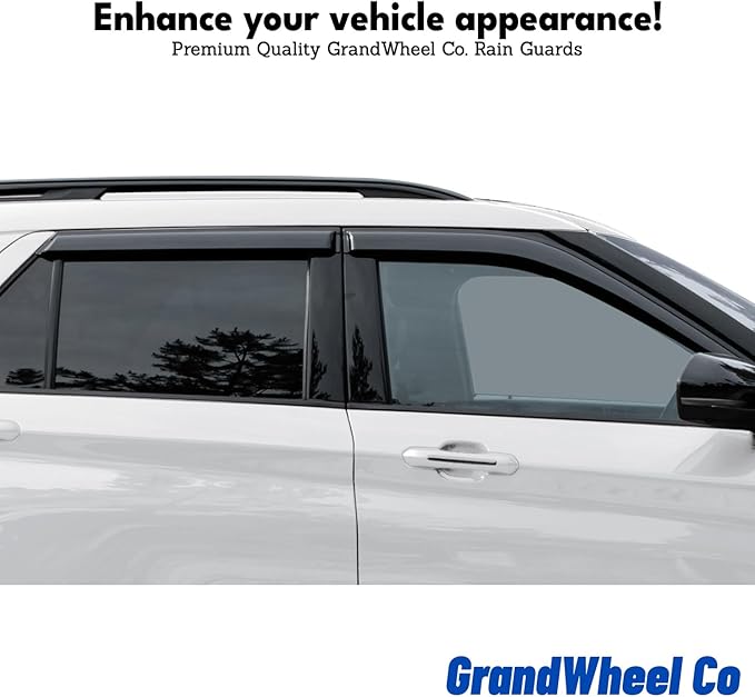 Window Deflectors Smoke Tinted Tape-On Side Window Vent Visor Deflectors Rain Guards Compatible with Honda Civic 2022-2026 Sedan - 4pcs. GW0552