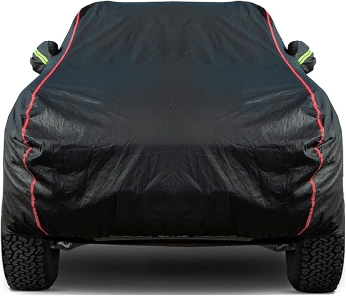 Breathable New Material, Waterproof Car Cover, Locks and Zipper Doors, Sunscreen Waterproof UV Prevention Snowproof Wind and Windproof,Suitable for Indoor Outdoor,for Pickup 180"-206" -B6